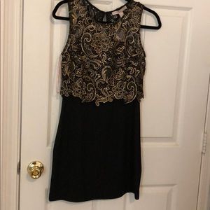 Forever 21 black and gold dress